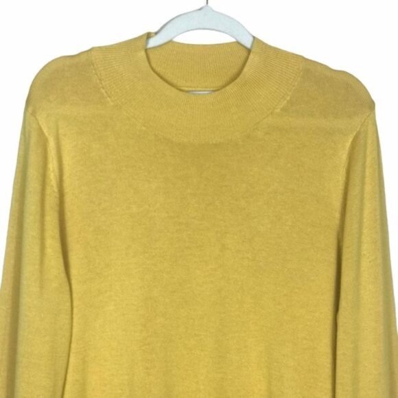 Old Navy Fine Knit Mock Neck Sweater Yellow Large - Picture 3 of 10